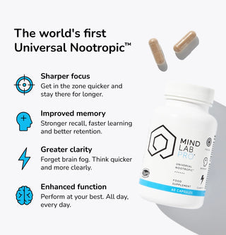 【Mind Lab Pro® Site】 Universal Nootropic™ Brain Booster Supplement for Focus, Memory, Clarity, Energy - 60 Capsules - Plant-Based, Naturally Sourced Memory Vitamins for Better Brain Health