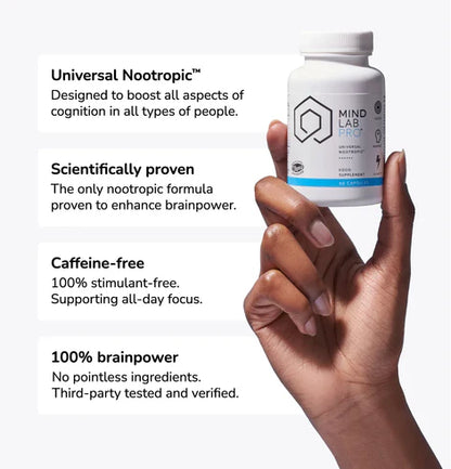 【Mind Lab Pro® Site】 Universal Nootropic™ Brain Booster Supplement for Focus, Memory, Clarity, Energy - 60 Capsules - Plant-Based, Naturally Sourced Memory Vitamins for Better Brain Health