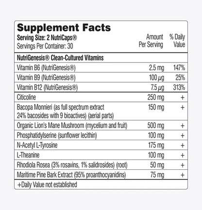 【Mind Lab Pro® Site】 Universal Nootropic™ Brain Booster Supplement for Focus, Memory, Clarity, Energy - 60 Capsules - Plant-Based, Naturally Sourced Memory Vitamins for Better Brain Health